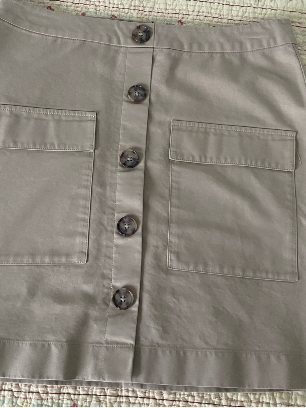 Simons Beige Button-Front Midi Skirt